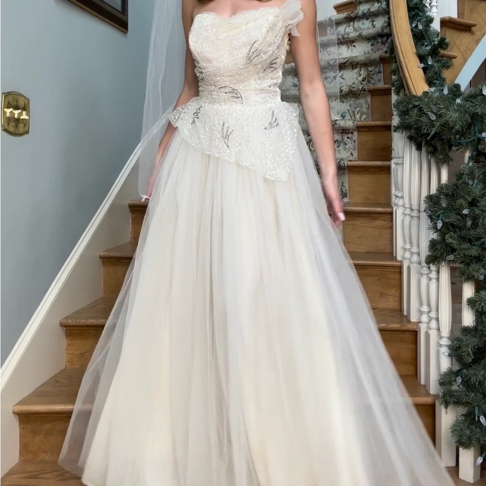1950s Vintage Will Steinman Pageant Evening Dress Ballgown